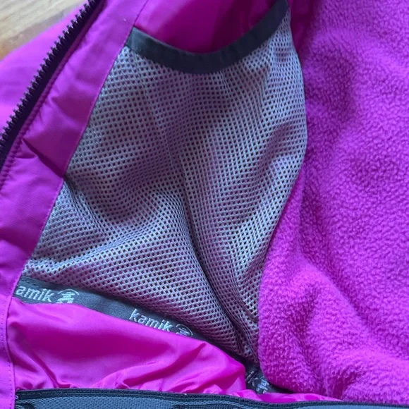Kamik Girls Winter Ski Jacket Warm size 116/6 girls sz 6 color raspberry like ne - Picture 4 of 9
